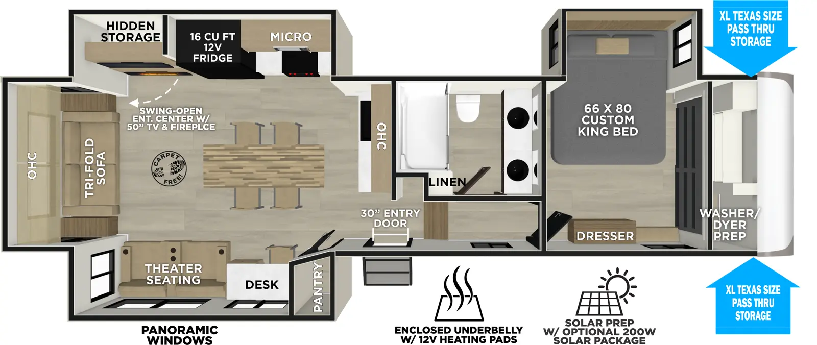 Heritage Glen Fifth Wheels 321DRL Floorplan